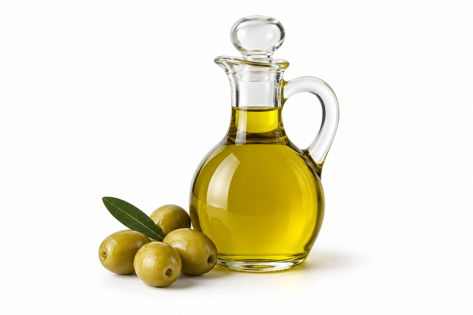 Huile d’olive vierge extra, illustration sur fond blanc