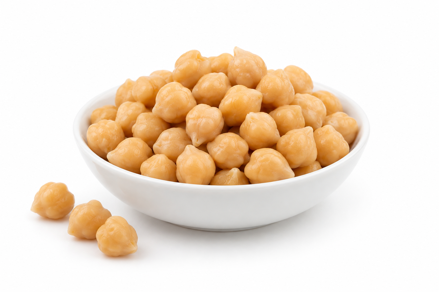Pois chiches cuits, illustration sur fond blanc